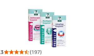 Tre confezioni di Protect Kaugummi, chewing gum per la salute orale, con Xilitolo.
