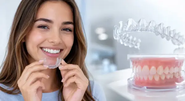 Sorriso smagliante con mascherine trasparenti. Scopri in quanto tempo arrivano le mascherine Invisalign per un sorriso perfetto.