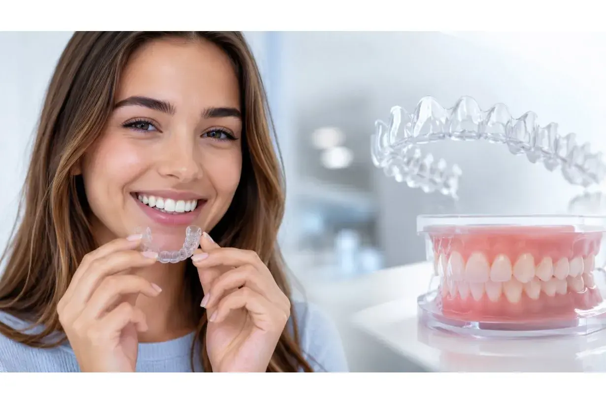 Sorriso smagliante con mascherine trasparenti. Scopri in quanto tempo arrivano le mascherine Invisalign per un sorriso perfetto.