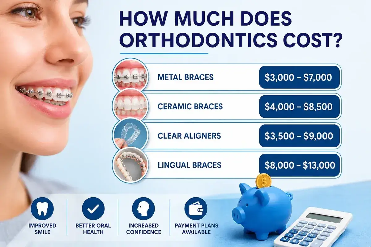 Sorriso smagliante con apparecchio denti. Costi per apparecchi metallici, ceramici, trasparenti e linguali.