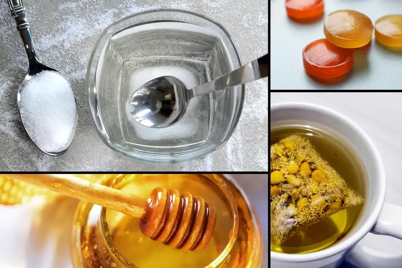 Miele, caramelle, sale e tisana alla camomilla: rimedi naturali placche in gola per un sollievo delicato.