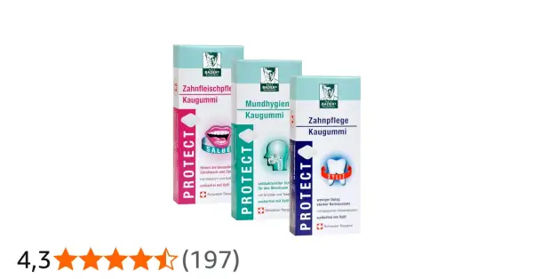 Tre confezioni di Protect Kaugummi, chewing gum per la salute orale, con Xilitolo.